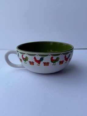 Century Rooster Pattern Ceramic Soup Mug
